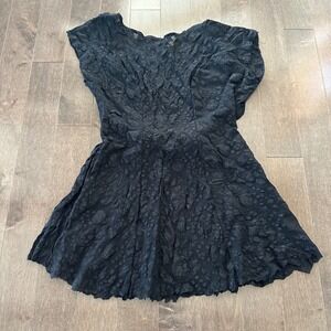 Vintage Florencia Fiume Lace Top Micro Mini Dress Whimsigoth Romantic Coquette L